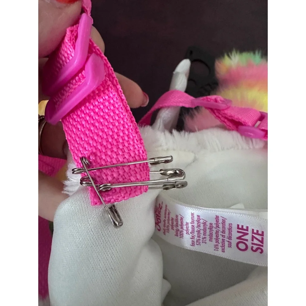 Justice Kids Plush Unicorn Ride On Costume White Rainbow One Size-Halloween